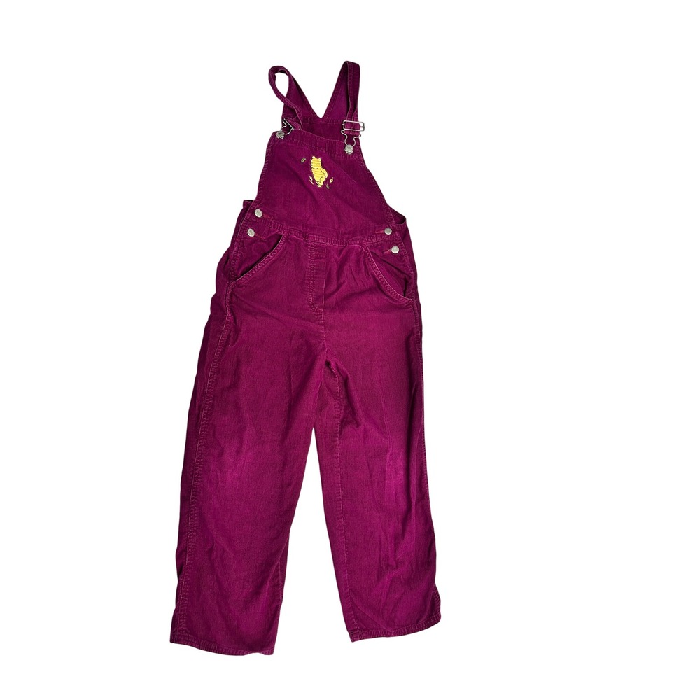 Vintage 80s 90s Disney Store Winnie the Pooh Corduroy Overalls Kids Bibs 7/8